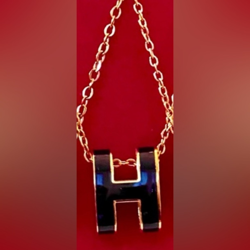Pink, Black, White Enamel H Fashion Earrings or Necklace